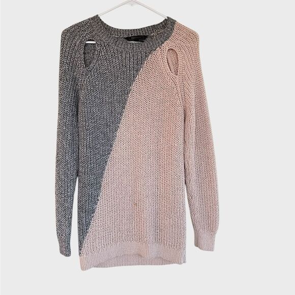 BCBGMAXAZRIA El Vina Pink Gray Combination Sweater Tunic Small BCBG - Picture 1 of 7